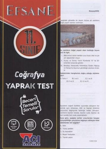 11. Sınıf Coğrafya Yaprak Test Efsane - Komisyon | Açı - 9786254040245
