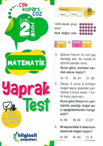 2. Sınıf Matematik Yaprak Test - | Bilgiseli - 9786257155502