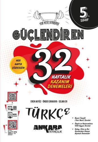 5. Sınıf Türkçe 32 Haftalık Kazanım Denemeleri Güçlendiren (iadesiz)