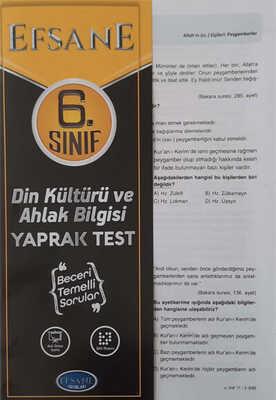 6.sınıf Din Kültürü Ve Ahlak Bilgisi Yaprak Test - Komisyon | Efsane -