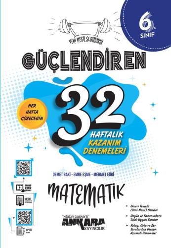 6. Sınıf Güçlendiren 32 Haftalık Matematik Kazanım Denemeleri - Komisy