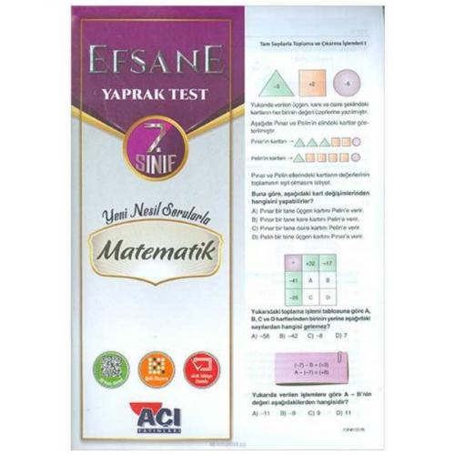 7. Sınıf Fen Bilimleri Yaprak Test Efsane - Komisyon | Efsane - 978625