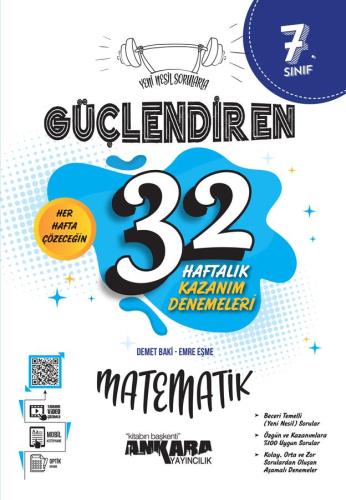 7. Sınıf Matematik 32 Haftalık Kazanım Denemeleri Güçlendiren (iadesiz)
