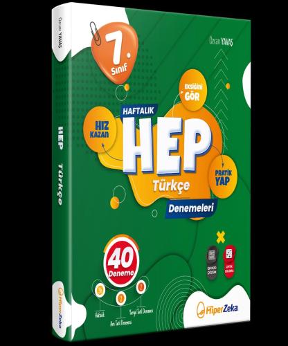 7. Sınıf Haftalık Hep Türkçe 40 Deneme - Komisyon | Hiper Zeka Yayınla