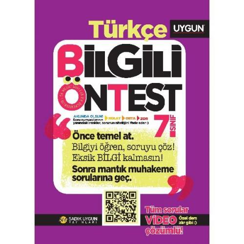 7. Sınıf Türkçe Bilgili Ön Test - Komisyon | Uygun - 9786052362891
