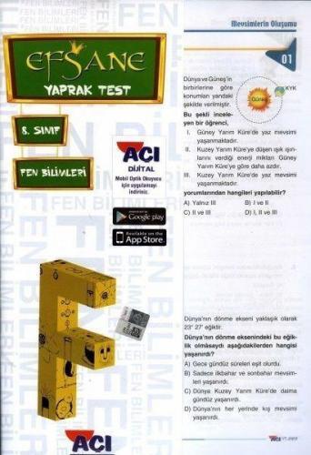8. Sınıf Fen Bilimleri Yaprak Test