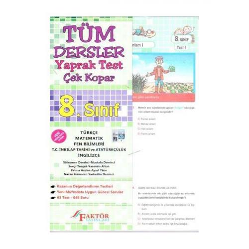 8. Sınıf Tüm Dersler Yaprak Test