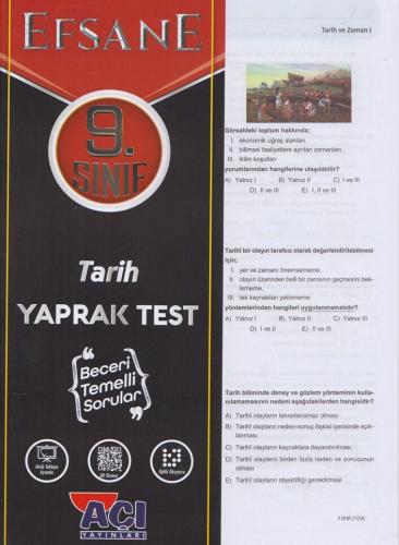 9. Sınıf Tarih Yaprak Test - Komisyon | Açı - 9786254040221