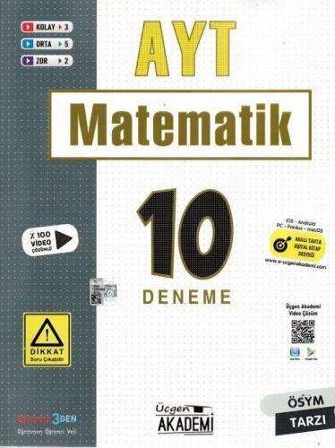 Ayt Matematik 10 Deneme - Komisyon | Üçgen Akademi - 9786257152372