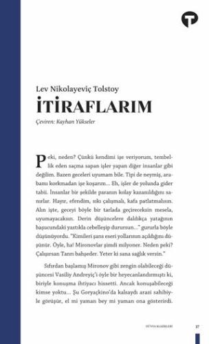 İtiraflarım - Lev Nikolayeviç Tolstoy | Turkuvaz - 9786256548053