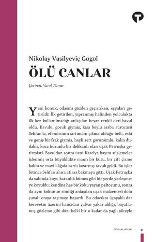 Ölü Canlar - Nikolay Vasilyeviç Gogol | Turkuvaz - 9786256548084