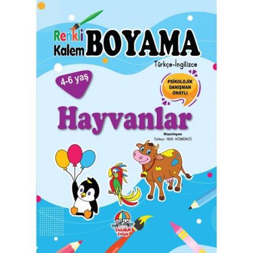 Renkli Kalem Boyama/hayvanlar - Türkan Ada Kömürcü | Yağmur Çocuk - 97