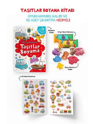 Taşıtlar Boyama Kitabı - Oyun Hamuru, Oyuncak Ve Çıkartma Hediyeli