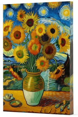 Van Gogh Ayçiçekleri Çizgili Defter 10