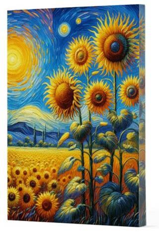 Van Gogh Ayçiçekleri Çizgili Defter 4