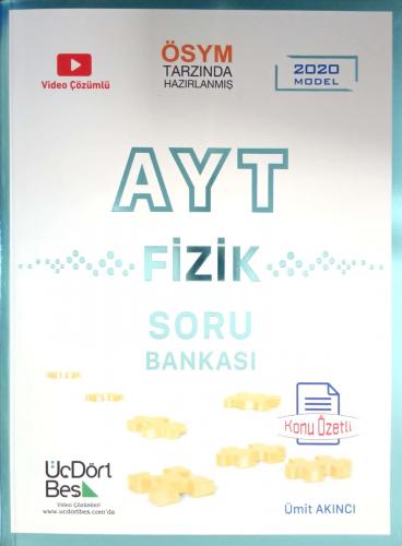 Yks Ayt Fizik Soru Bankası - Ümit Akıncı | Üçdörtbeş - 9786056959028