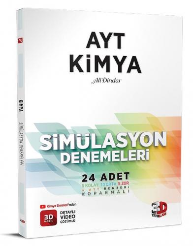 Yks Ayt Kimya Deneme Simülasyon 3d - Ali Dindar | 3D - 9786051947976