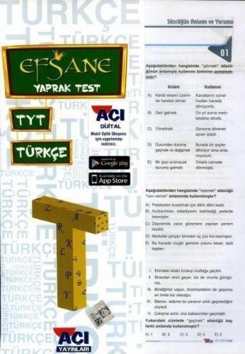 Yks Tyt Türkçe Yaprak Test Efsane - Komisyon | Açı - 9786051876290